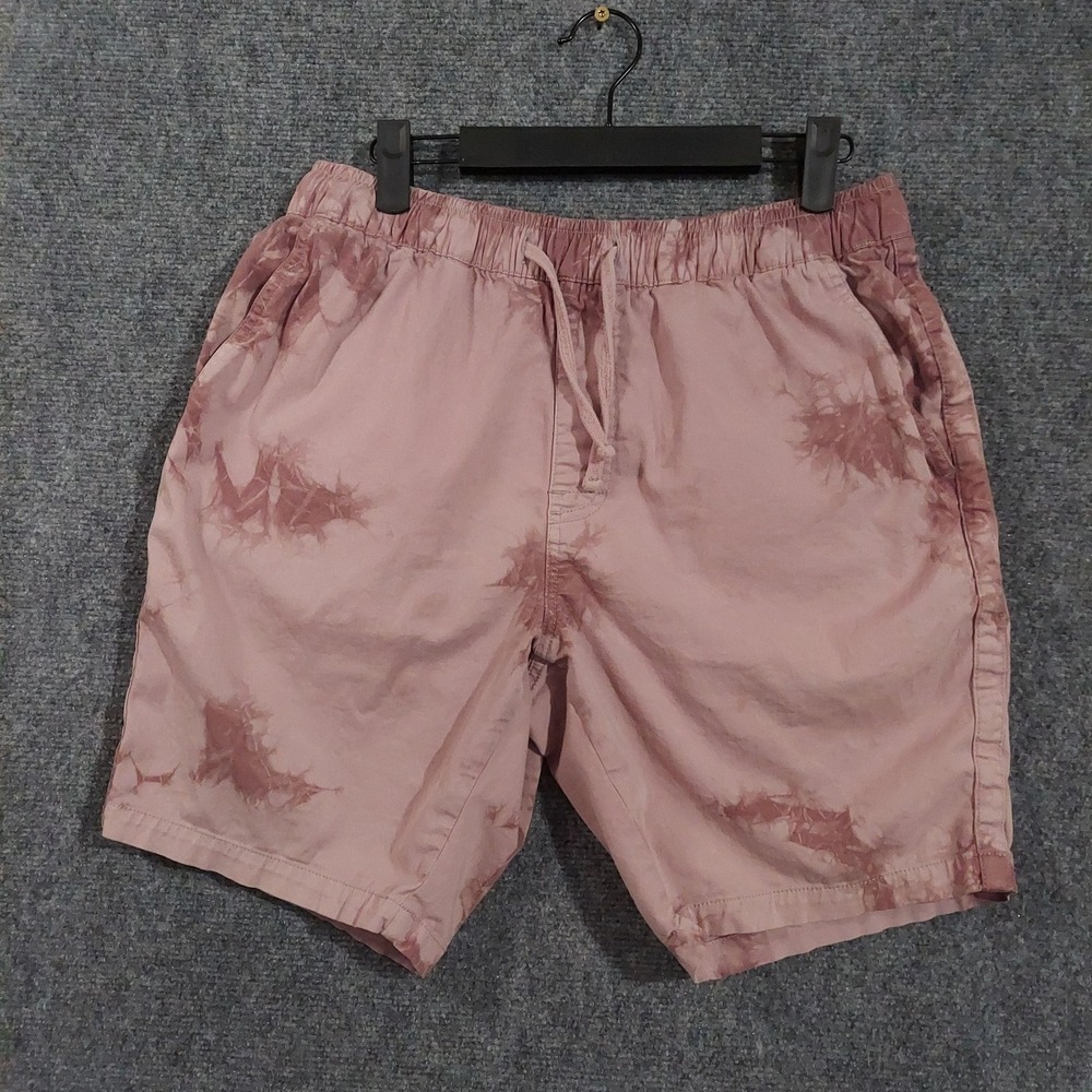 Katin Shorts Mens 32 Pink Chino‎ Elastic Waist Drawstring 8 Inseam Casual Summer